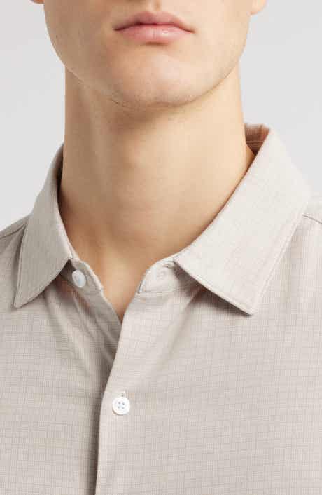 Robert Barakett Bunbury Check Short Sleeve Cotton Knit Button-Up Shirt