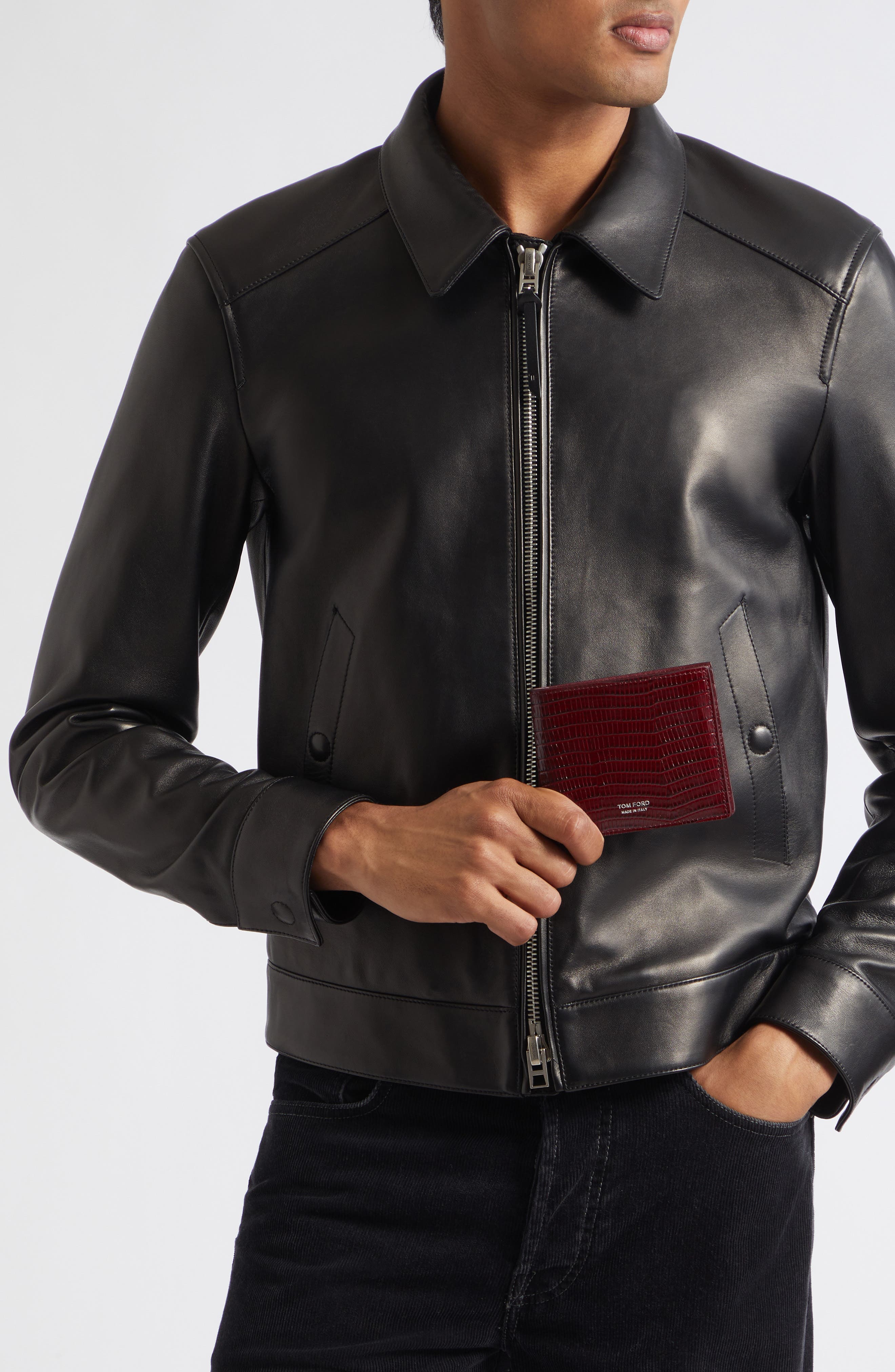 TOM FORD Lizard Embossed T-Line Classic Bifold Wallet (Men) | Nordstrom