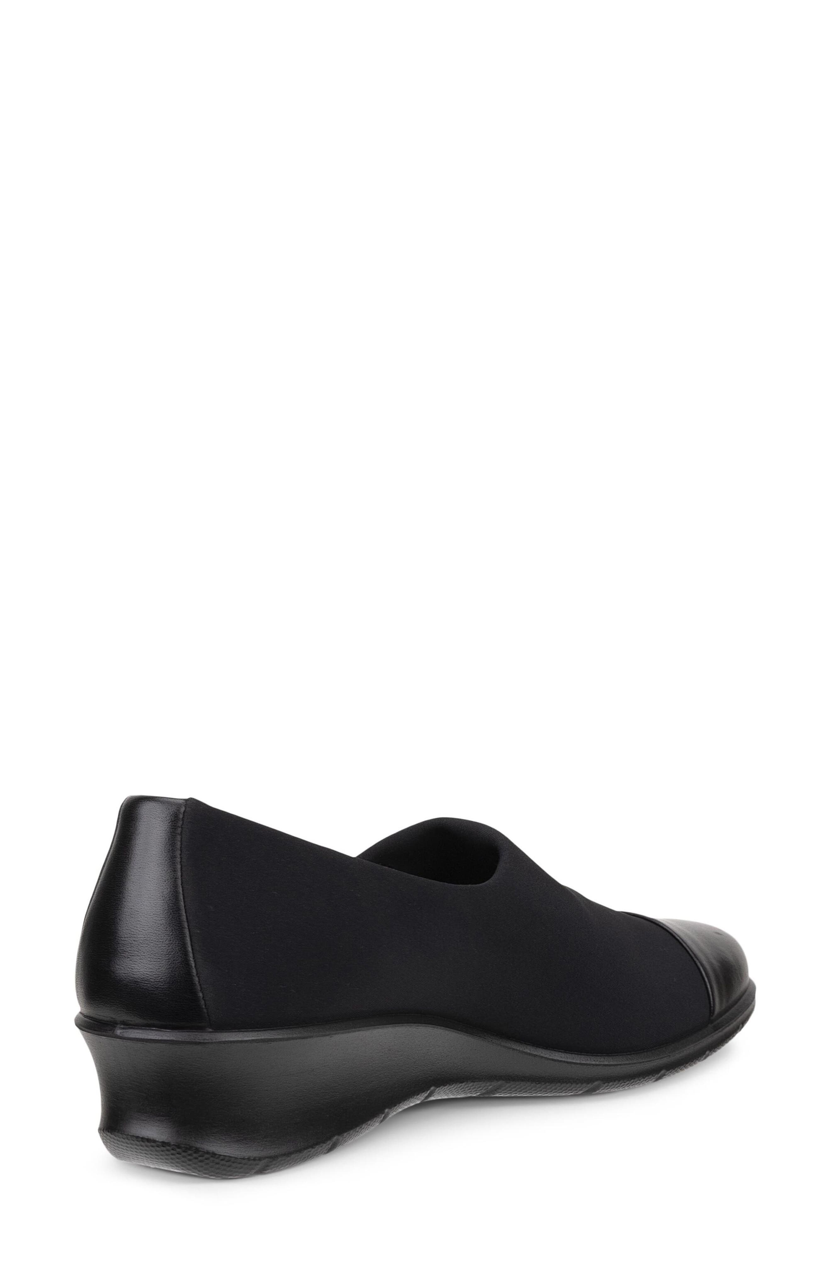 ECCO Felicia Cap Toe Waterproof Loafer, Alternate, color, Black/ Black