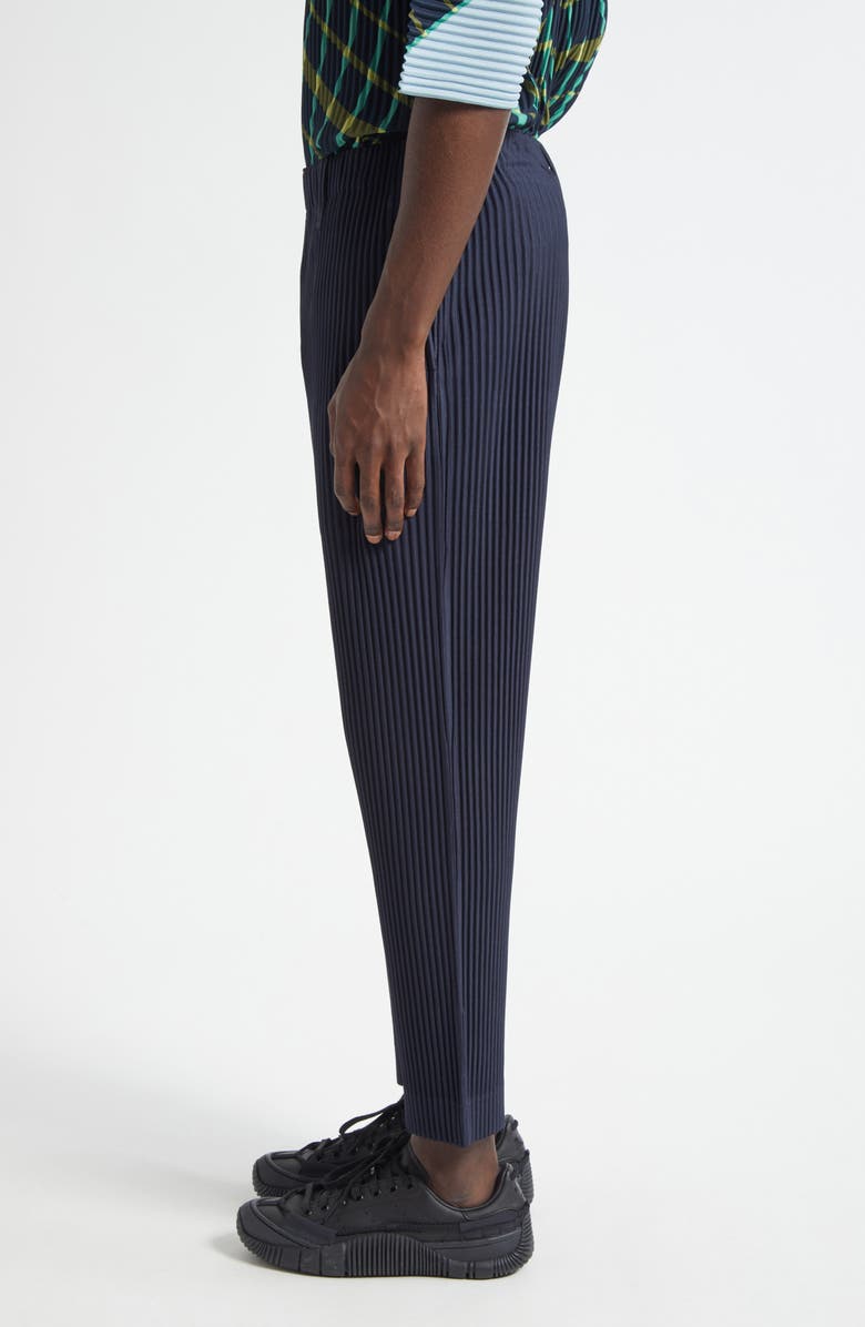 Homme Plissé Issey Miyake Basics Pleated Straight Leg Pants, Alternate, color, Navy