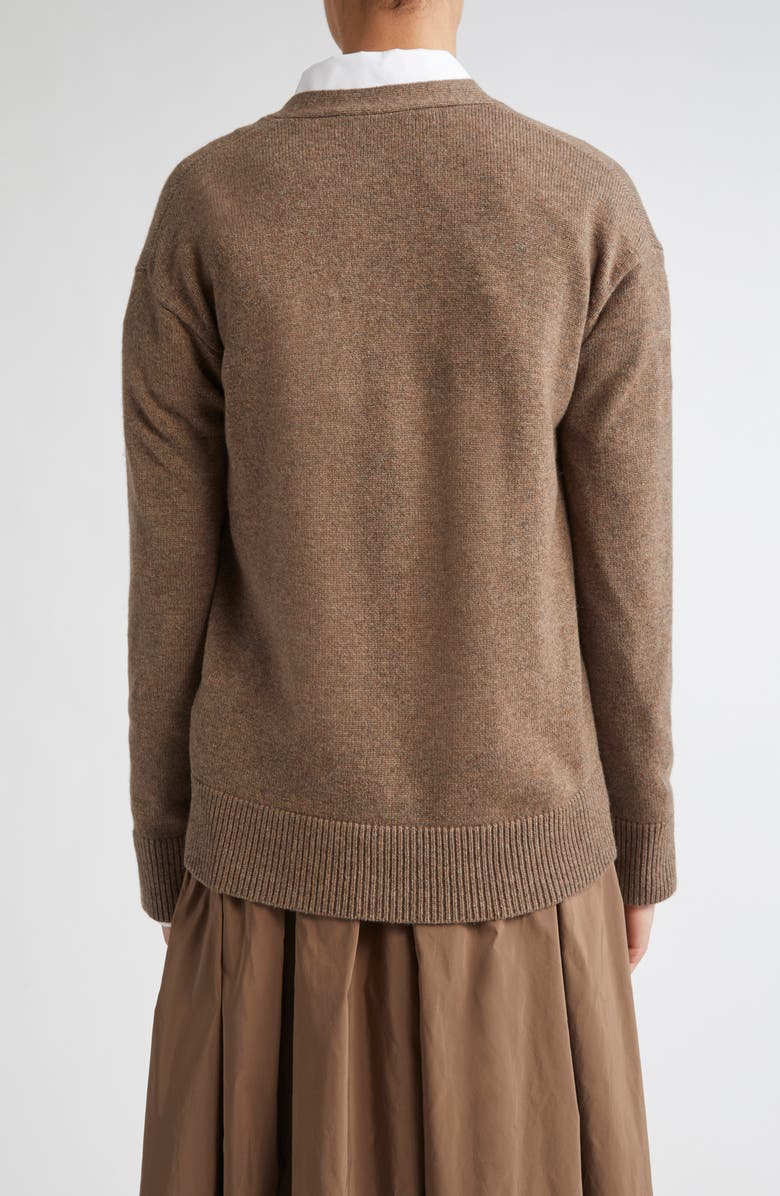 Max Mara Cedro Relaxed Merino Wool & Cashmere Cardigan, Alternate, color, Hazelnut Brown