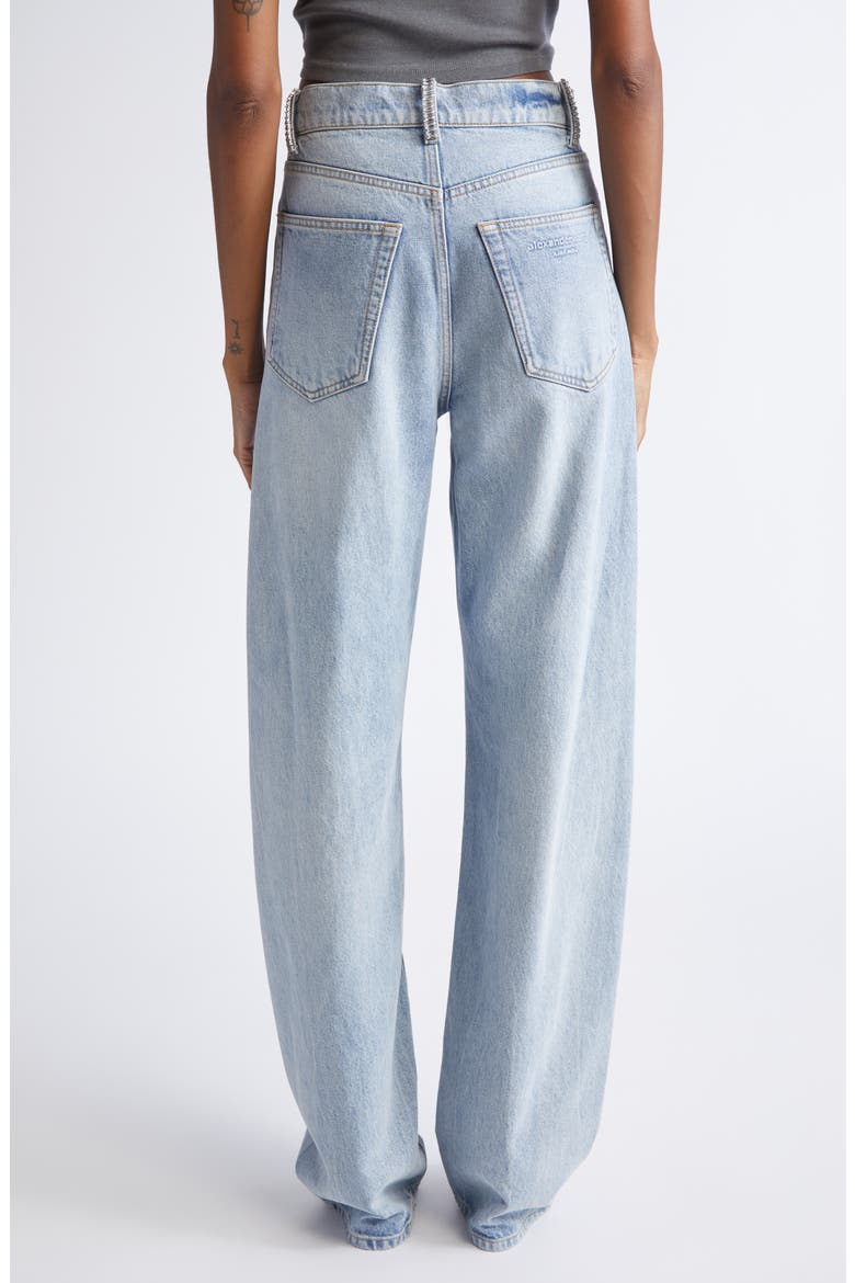 Float Crystal Loop Nonstretch Denim Barrel Leg Jeans, Alternate, color, VINTAGE BLEACH BLUE