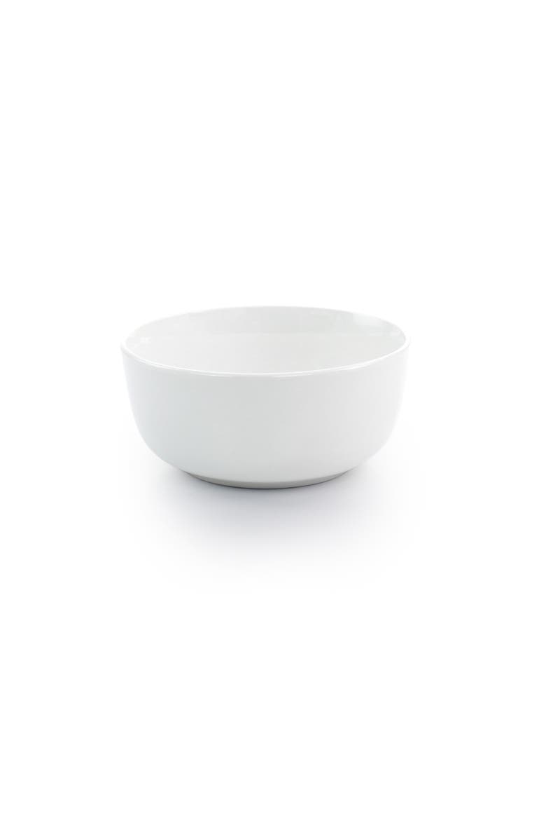 White Deco 16 Piece Fine Ceramic Dinnerware Set, Alternate, color, White