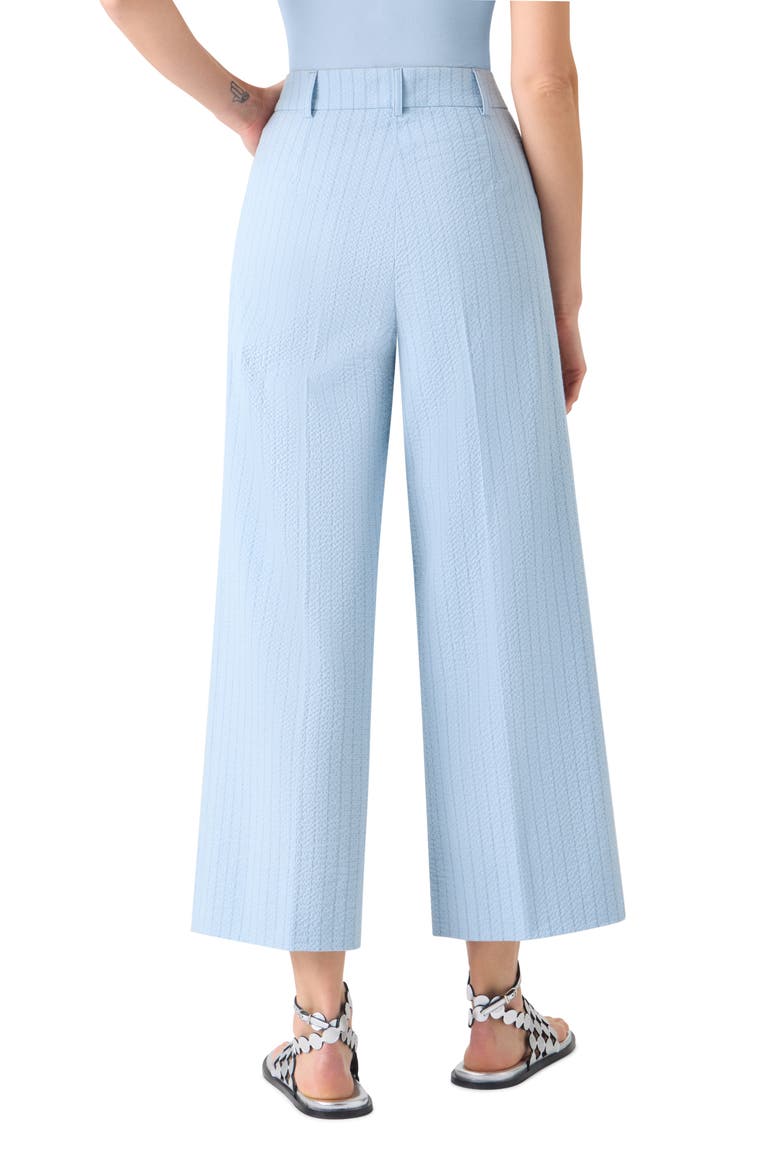 Chiara High Waist Cotton Stretch Seersucker Crop Pants, Alternate, color, SKY-DARK BLUE