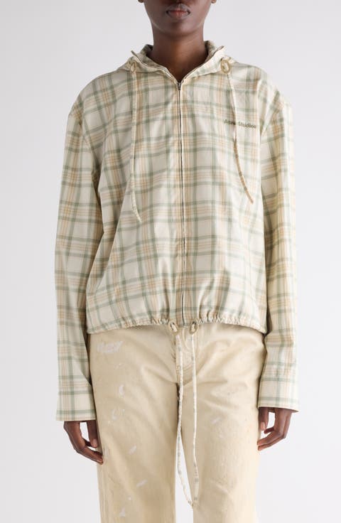 Check Organic Cotton Hooded Jacket