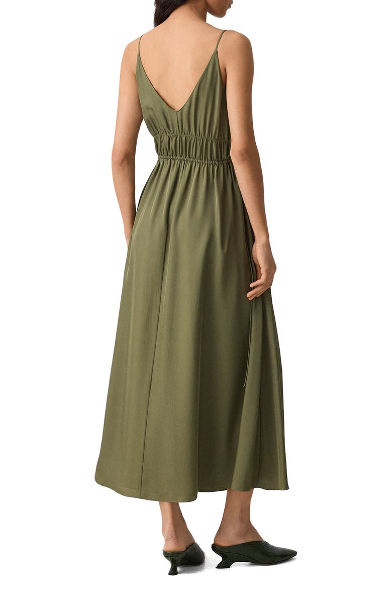 Smocked Sleeveless Midi Dress, Alternate, color, FOREST MOSS