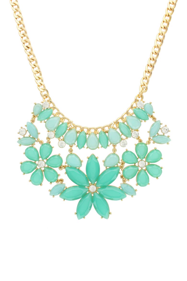 Raelyn Flower Necklace, Main, color, TURQUOISE