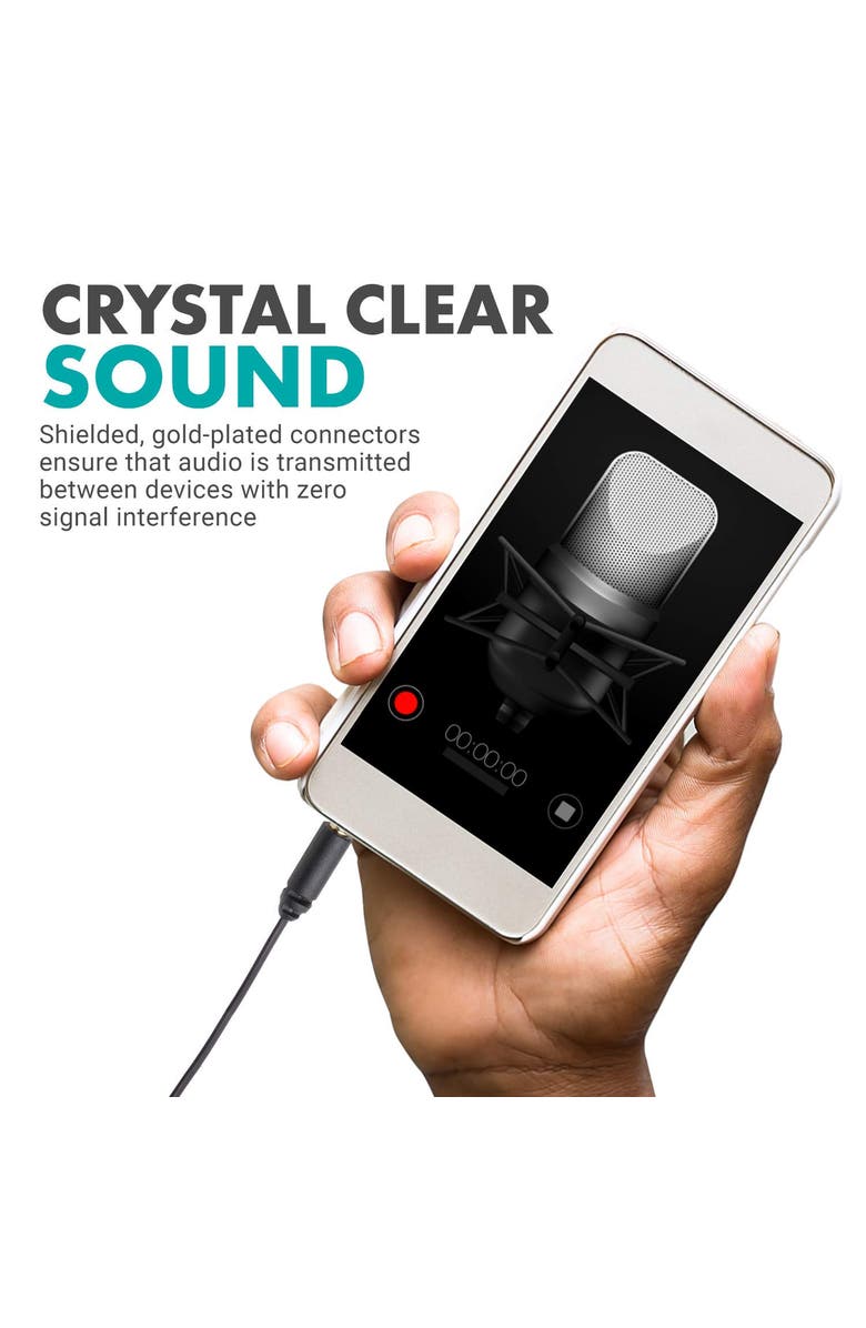 MOVO PM10EC6 20-foot (6m) TRRS Female 3.5mm to TRRS Male 3.5mm Microphone Extension Cable for Smartphones, Alternate, color, Black