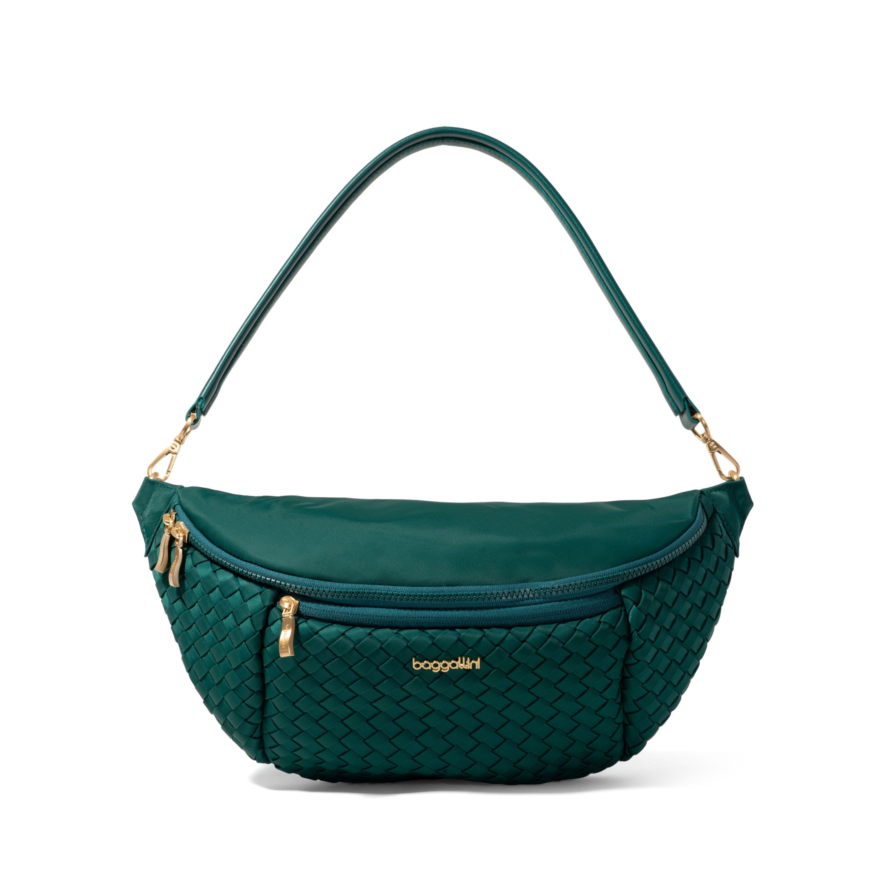 BAGGALLINI Stanton Woven Crossbody, Alternate, color, Jade Woven Twill