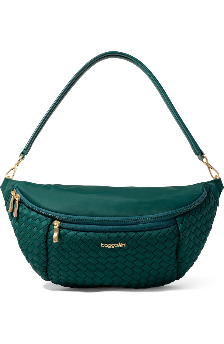BAGGALLINI Stanton Woven Crossbody, Alternate, color, Jade Woven Twill