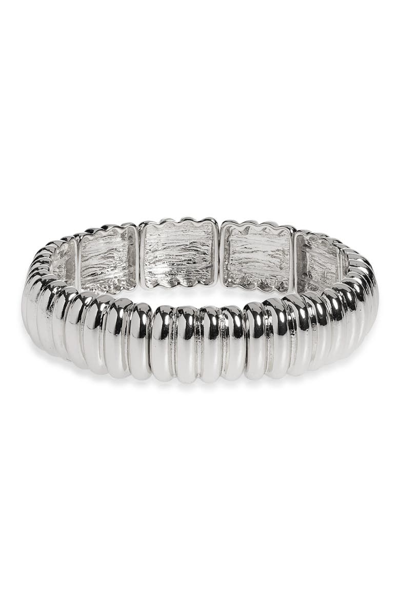 Puffy Stretch Bracelet, Main, color, SILVER