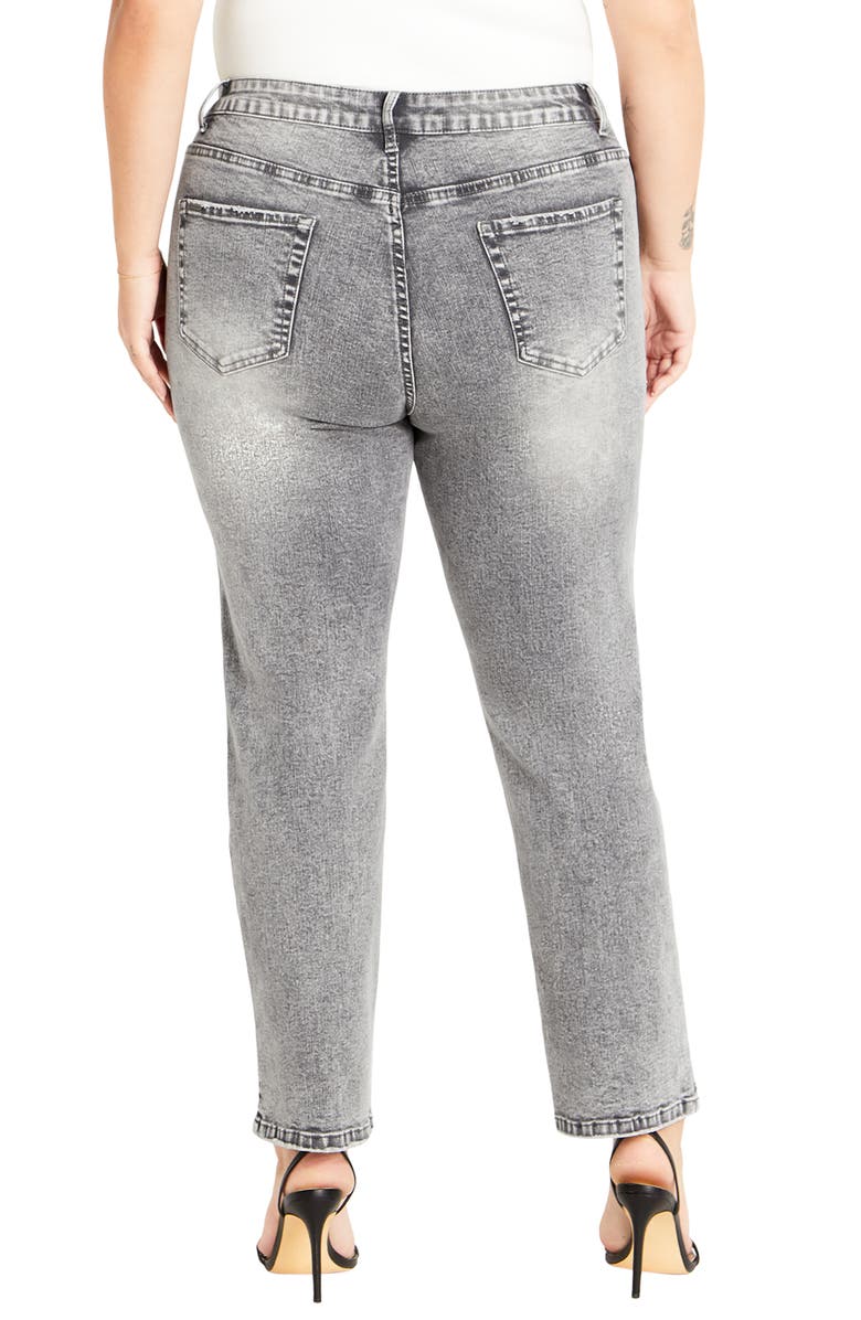 City Chic Harley Keyla High Waist Straight Leg Jeans, Alternate, color, Soft Grey