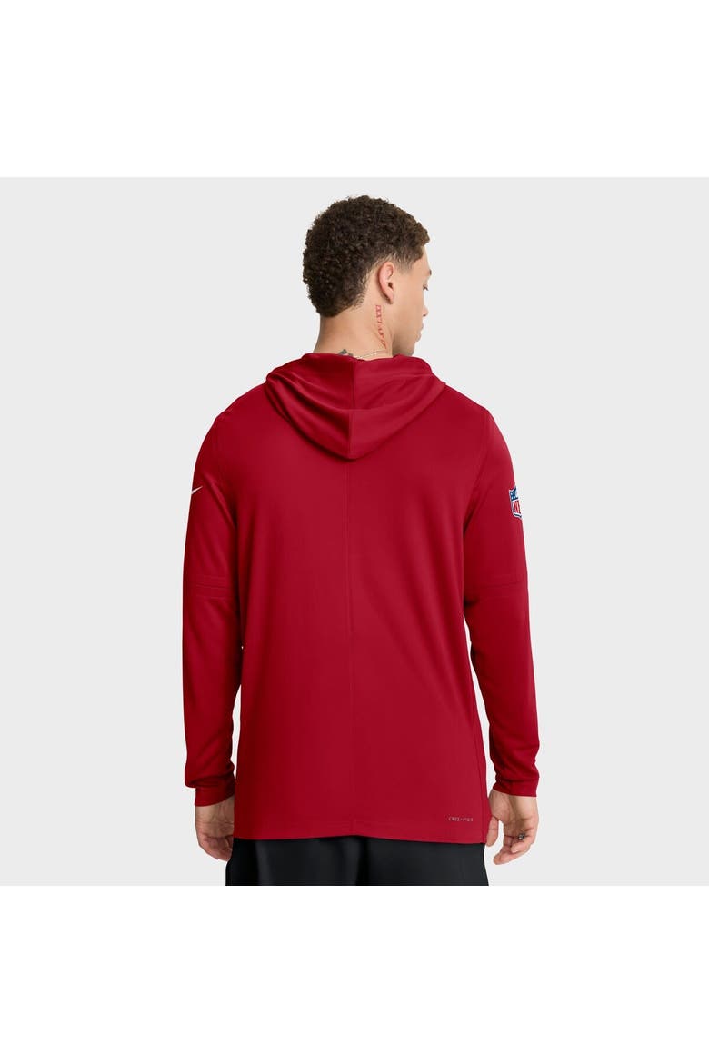 Men's Nike Scarlet San Francisco 49ers Sideline Pure Fury Performance Long Sleeve Hoodie T-Shirt, Alternate, color, Scarlet