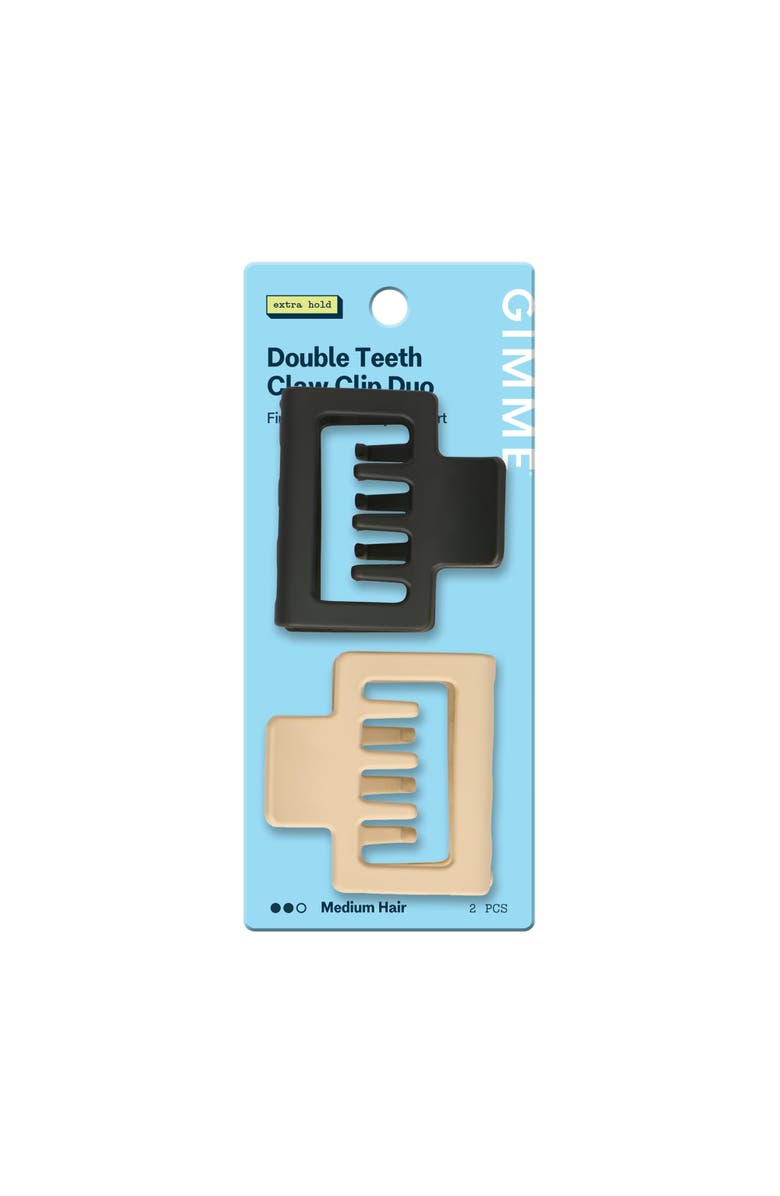 Gimme Beauty Square Double Teeth Claw Clip, Main, color, Beige