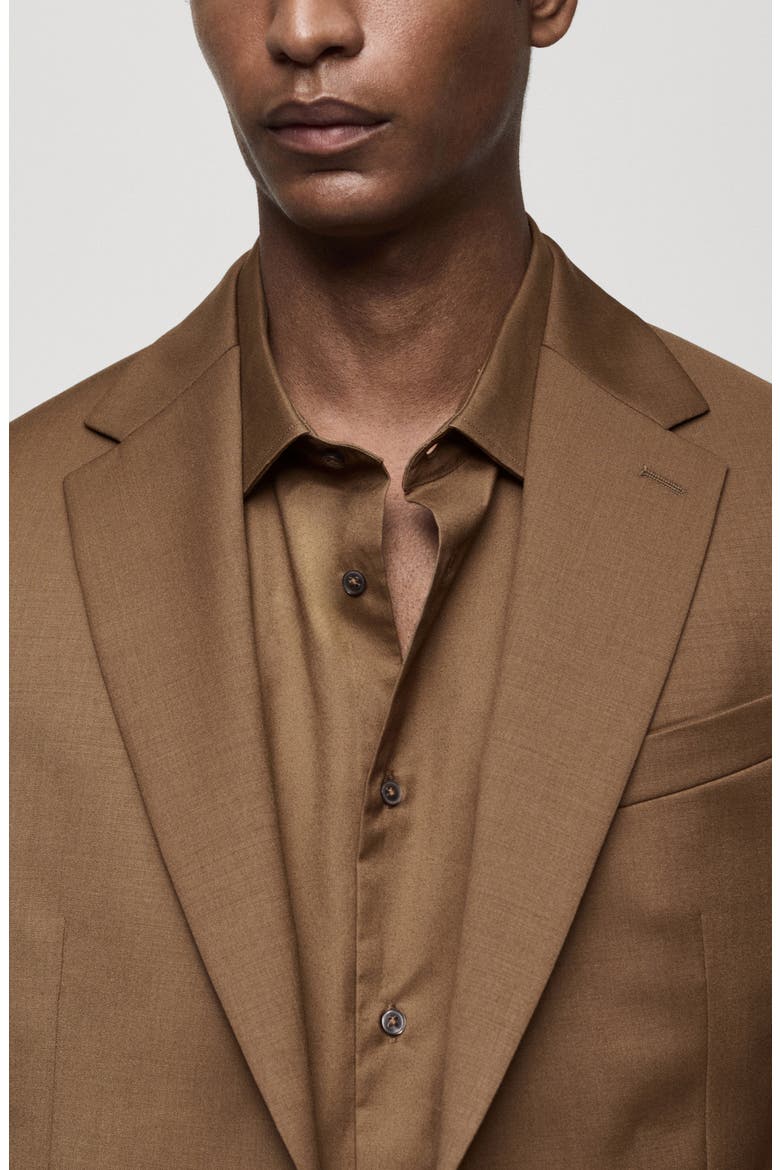 Slim Fit Virgin Wool Suit Blazer, Alternate, color, BROWN