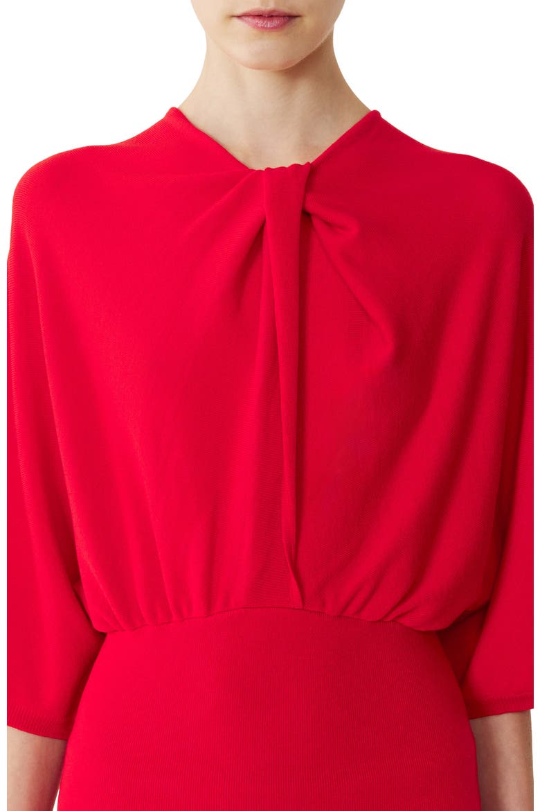 Merino Wool Sweater With Bow Detail, Alternate, color, Poppy Red