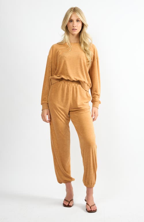 Viens Avec Moi Terry Lounge Pants In Brown