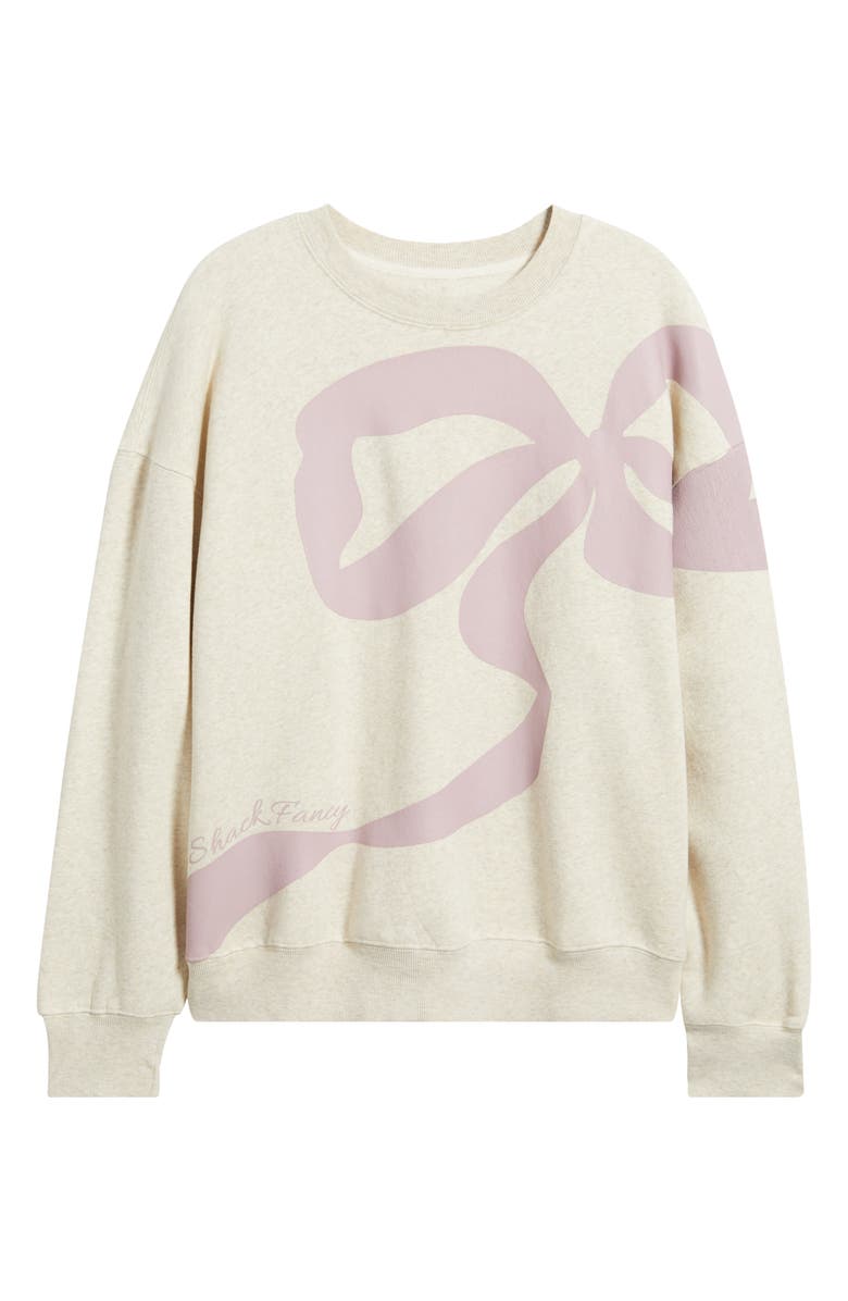 LoveShackFancy Palo Cotton Blend Sweatshirt, Alternate, color, Oatmeal