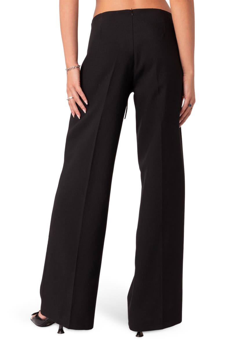 EDIKTED Abigail Lace-Up Wide Leg Pants, Alternate, color, 