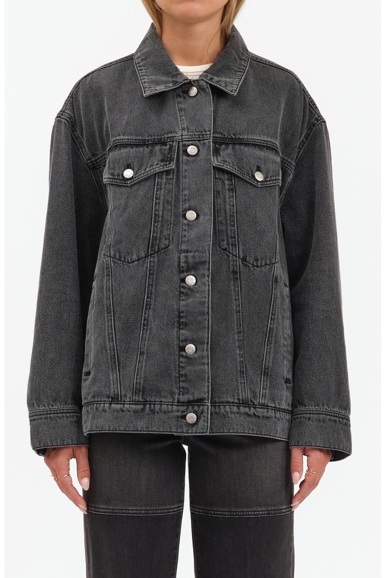 Beau Denim Trucker Jacket, Main, color, STARLIT NIGHT