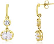 The Lovery Fine Jewelry CZ Double Drop Prong Earrings
