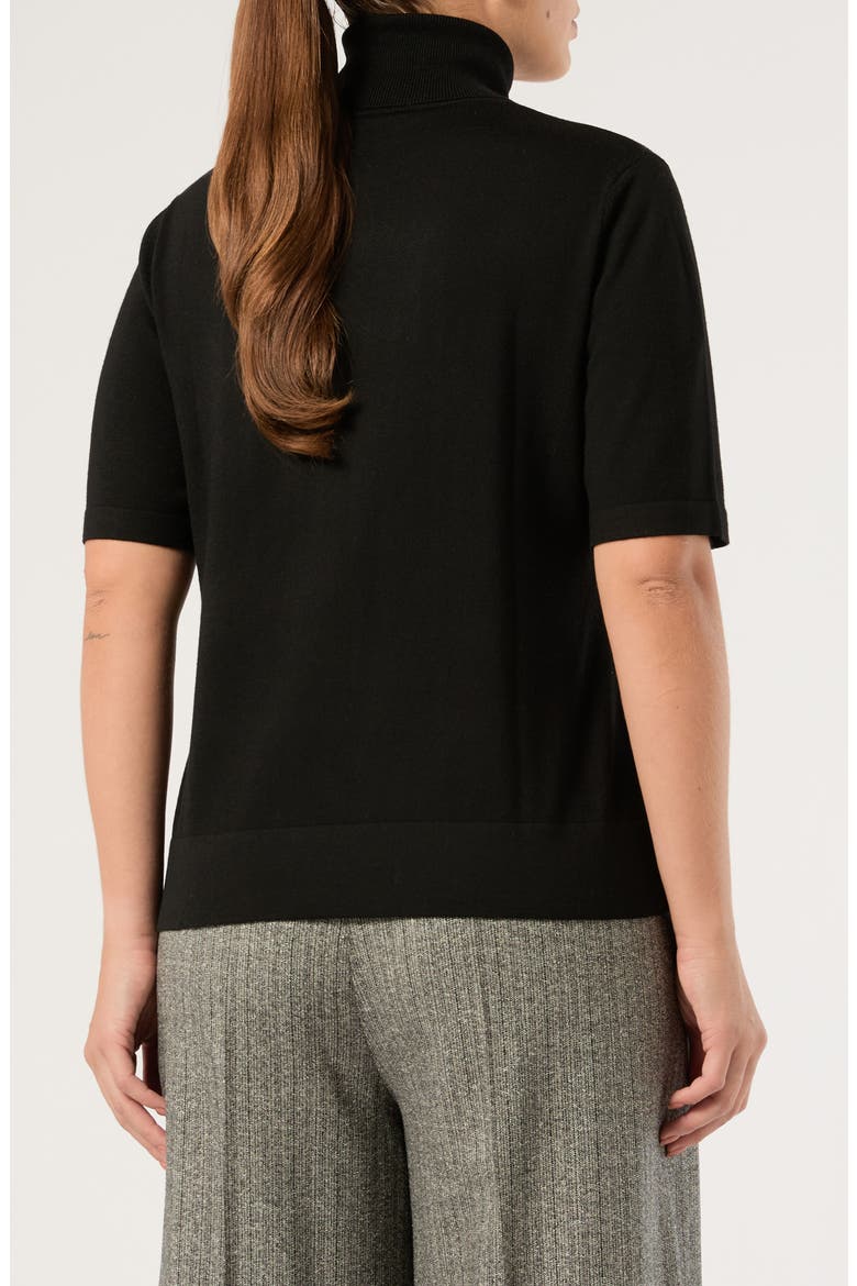 Radice Virgin Wool Short Sleeve Turtleneck Sweater, Alternate, color, BLACK