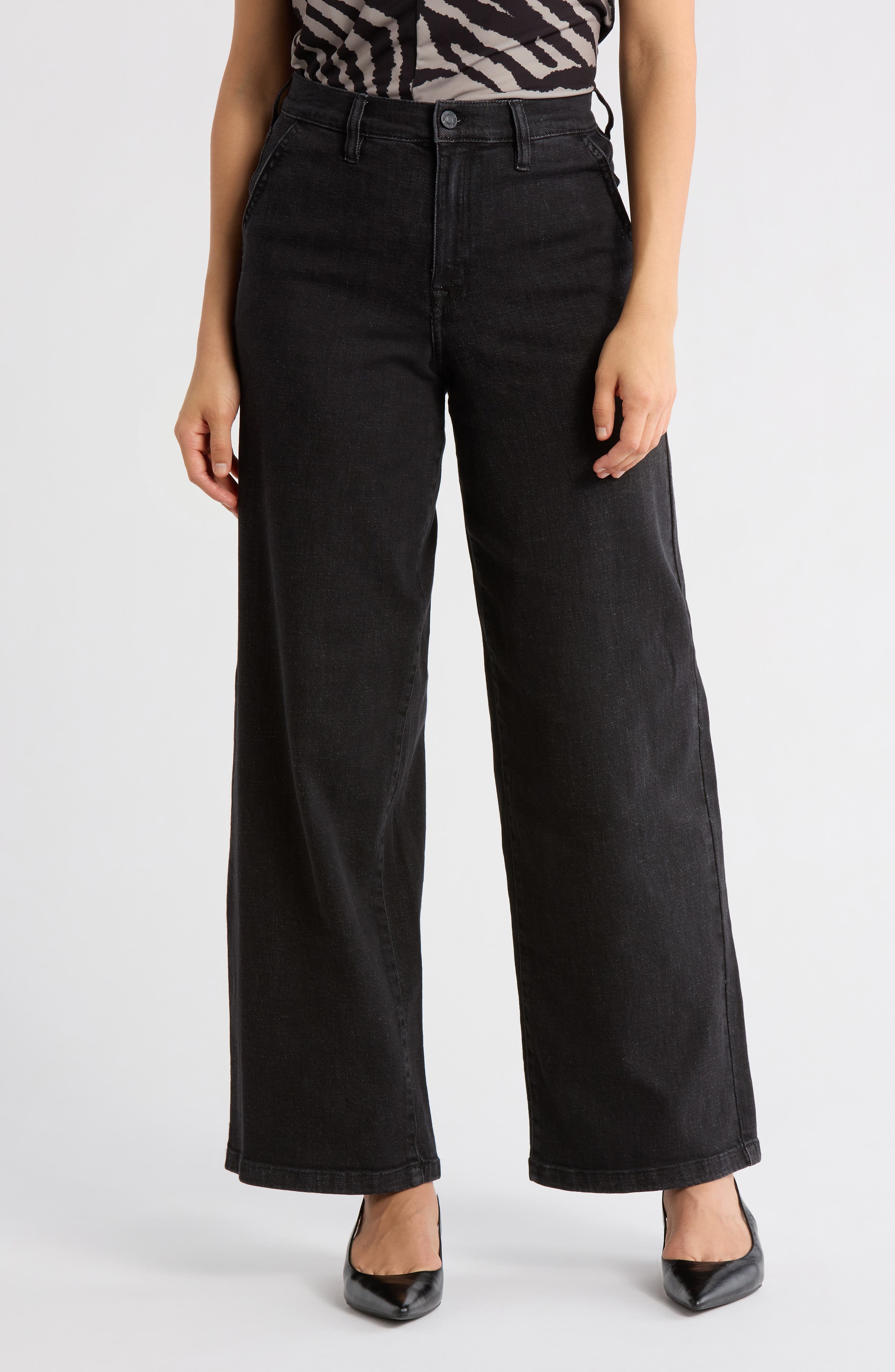 DKNY Jeans High Waist Wide Leg Jeans