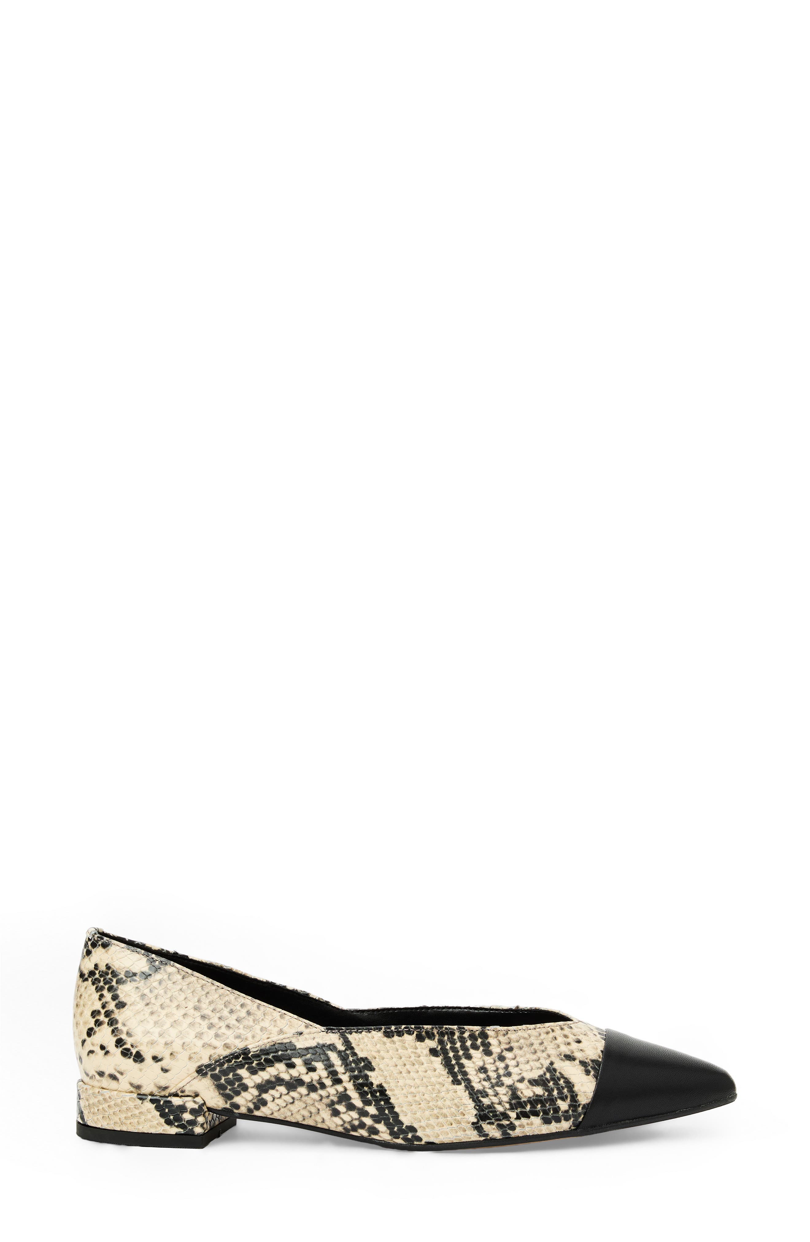 Bruno Magli Parma Pointed Toe Flat, Alternate, color, Ivory Snake/ Black