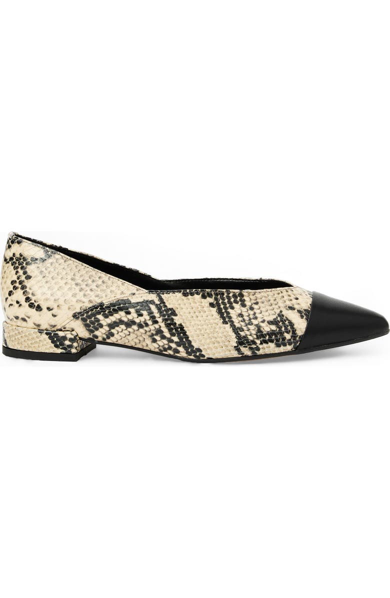 Bruno Magli Parma Pointed Toe Flat, Alternate, color, Ivory Snake/ Black