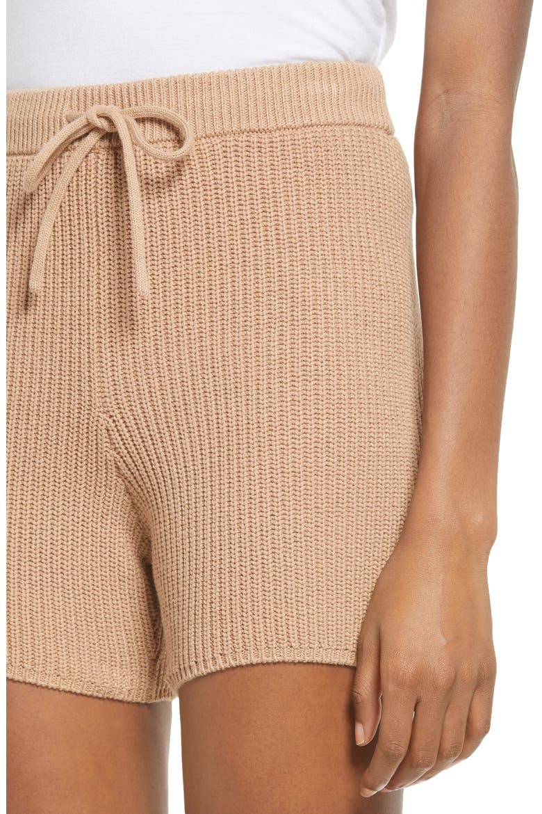 Sanzo Tie Waist Knit Shorts, Alternate, color, BUFF