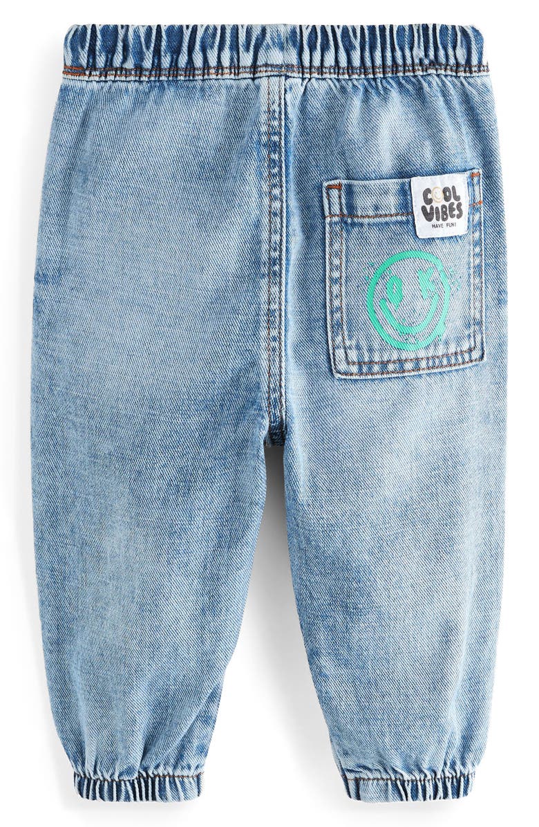 NEXT Kids' Smile Elastic Waist Graphic Jeans, Alternate, color, Blue