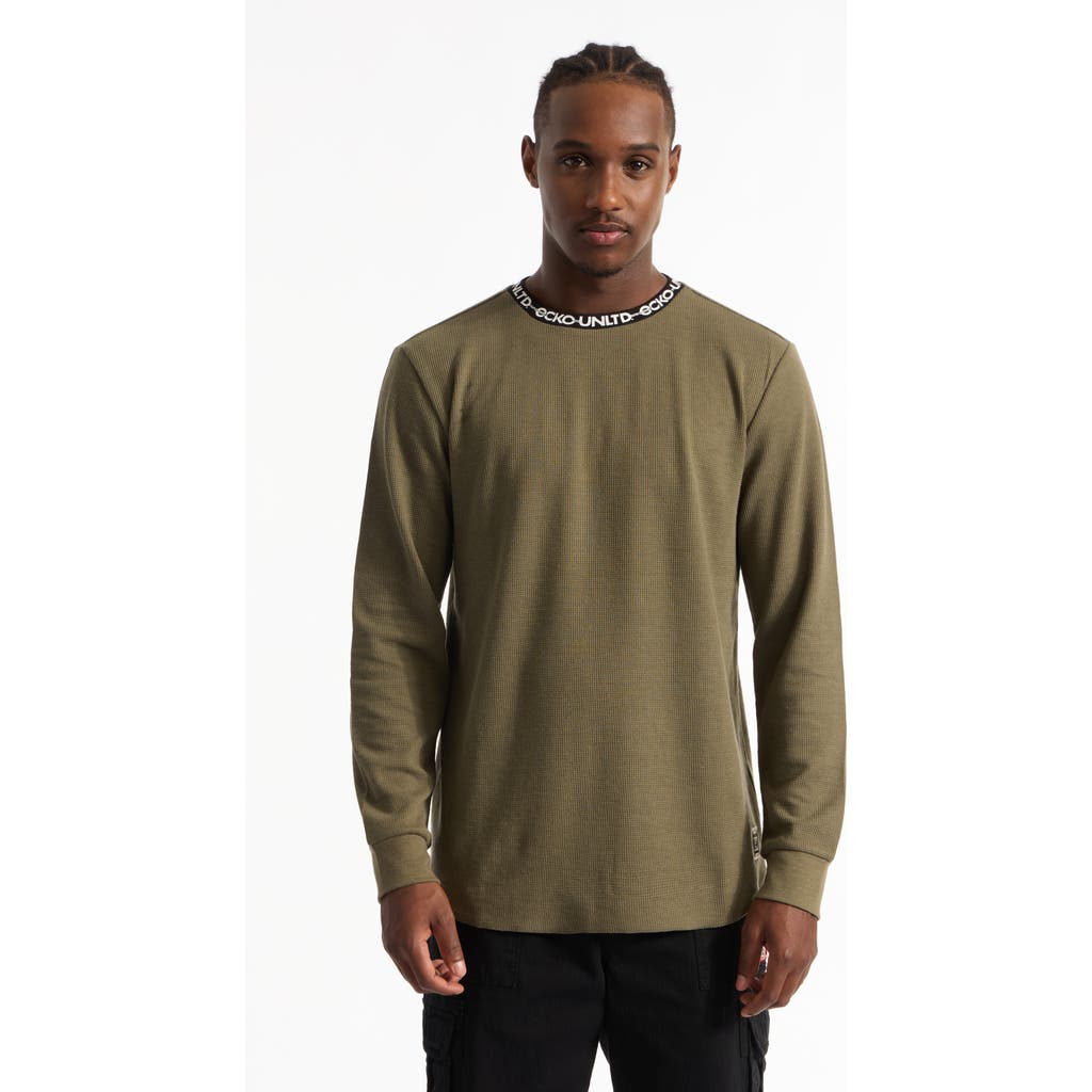 Ecko Unltd . Keep Your Head Up Thermal Top In Olive
