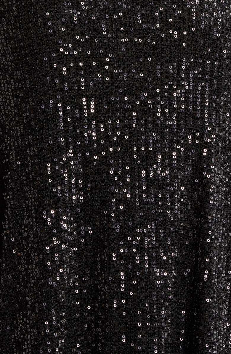 SUGARLIPS Friday Nights Sequin Strapless Maxi Dress, Alternate, color, Black-Silver