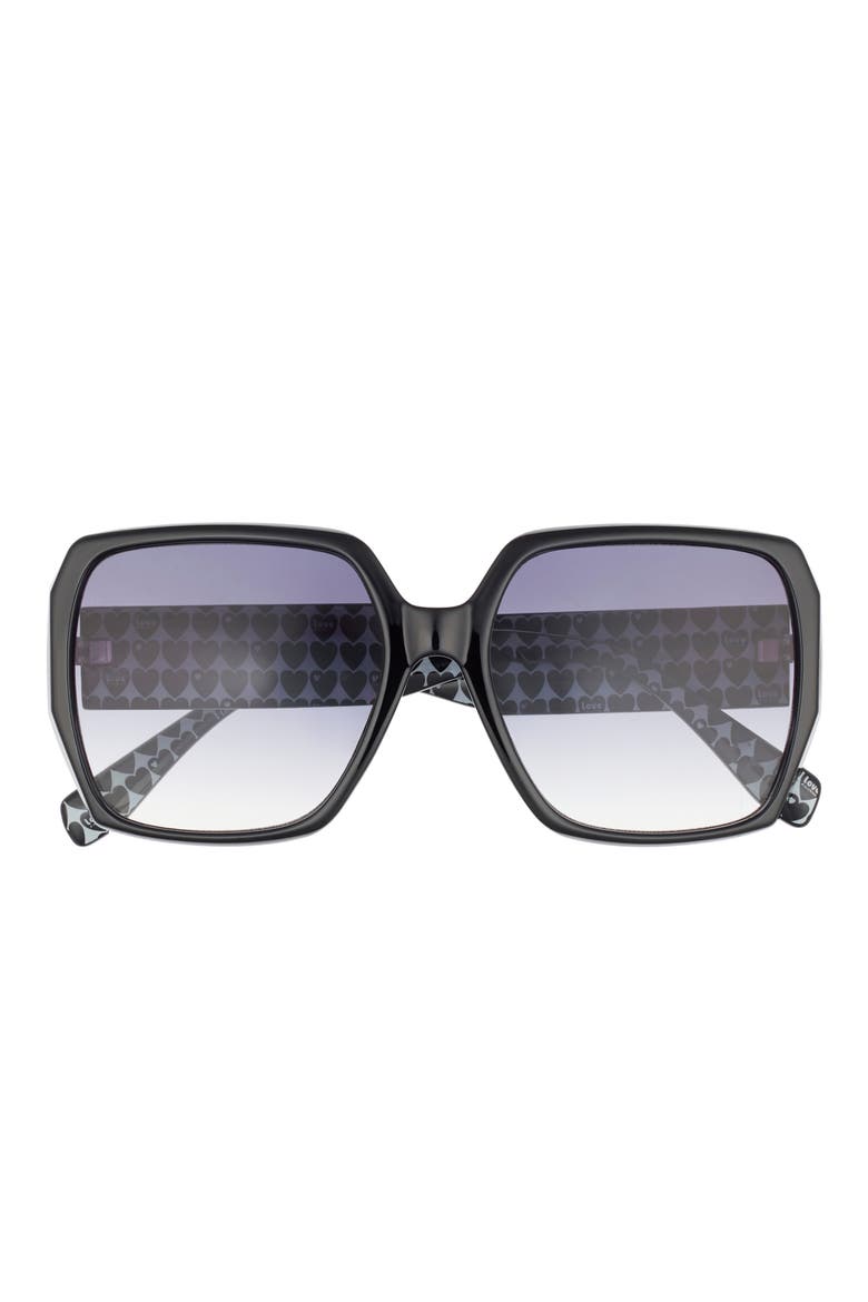 59mm Square Sunglasses, Main, color, BLACK OPAQUE