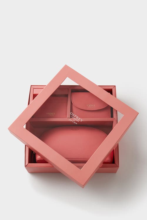 Osprey London The Tilly Leather Weekend Gift Set In Pink