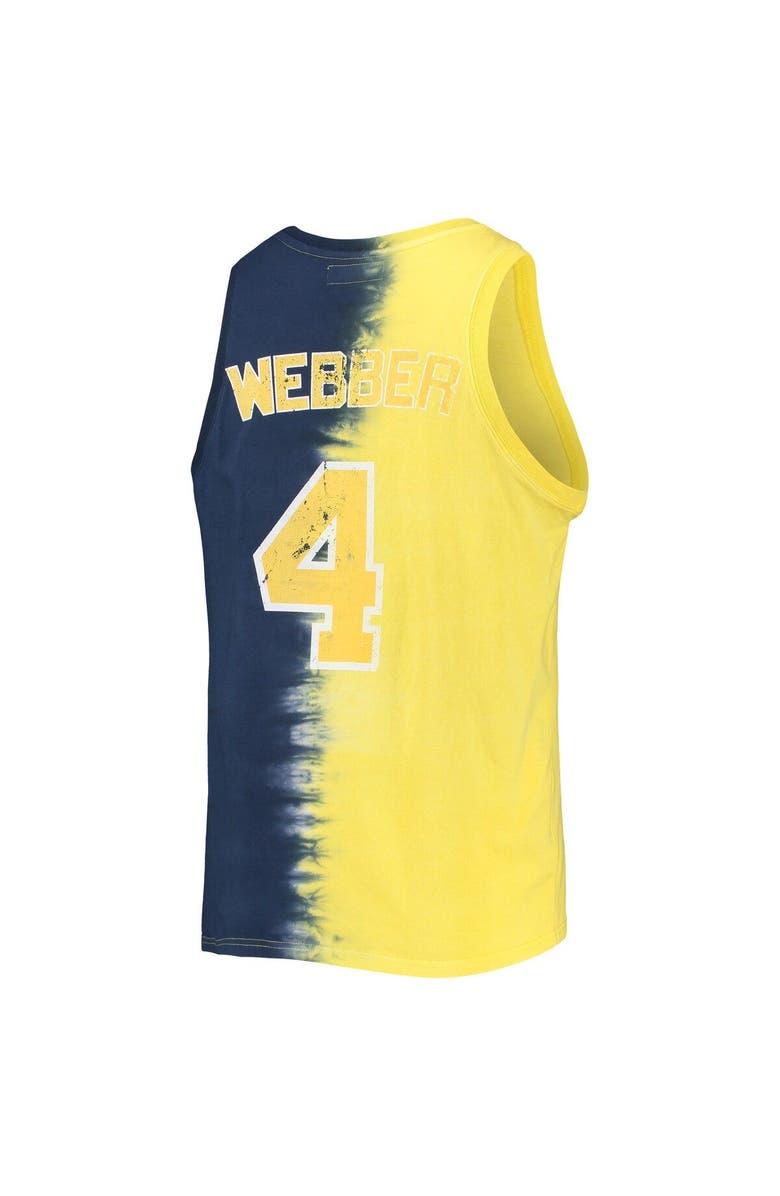 Mitchell & Ness Men's Mitchell & Ness Chris Webber Maize/Navy Michigan Wolverines Name & Number Tie-Dye Tank Top, Alternate, color, Maize