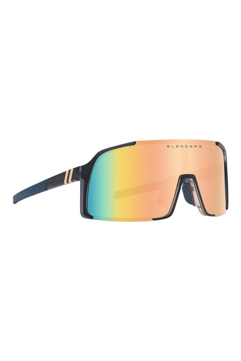 Exposé 132mm Polarized Semi Rimless Shield Sunglasses, Alternate, color, FORTUNATE GINA