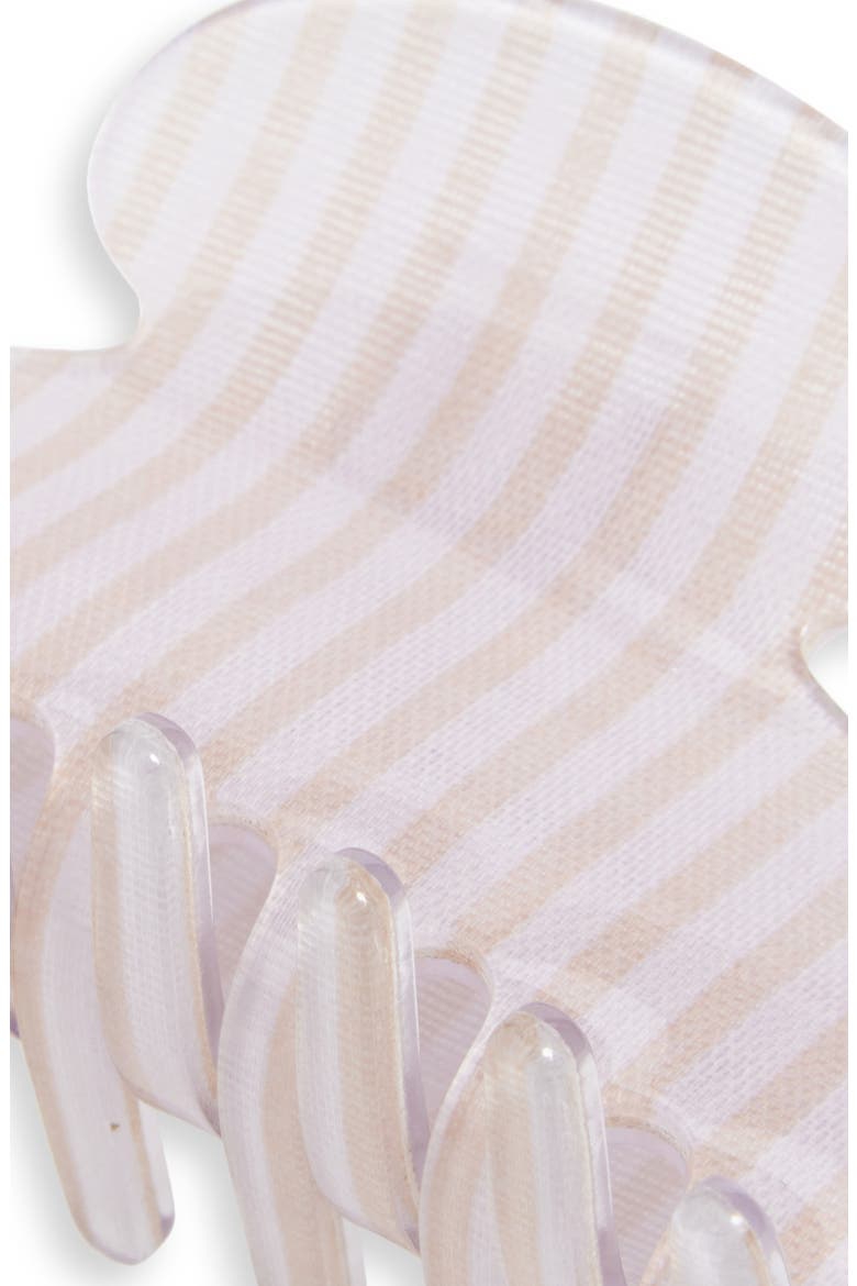 Couture Stripe Claw Clip, Alternate, color, YELLOW AND WHITE STRIPE