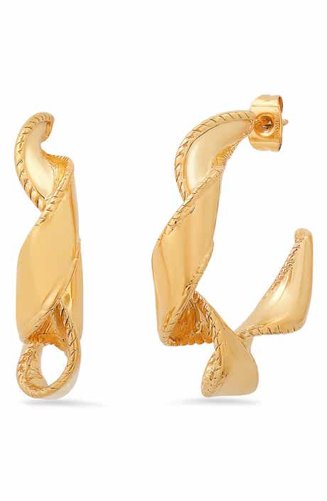 Twisted Ribbon Hoop Earrings