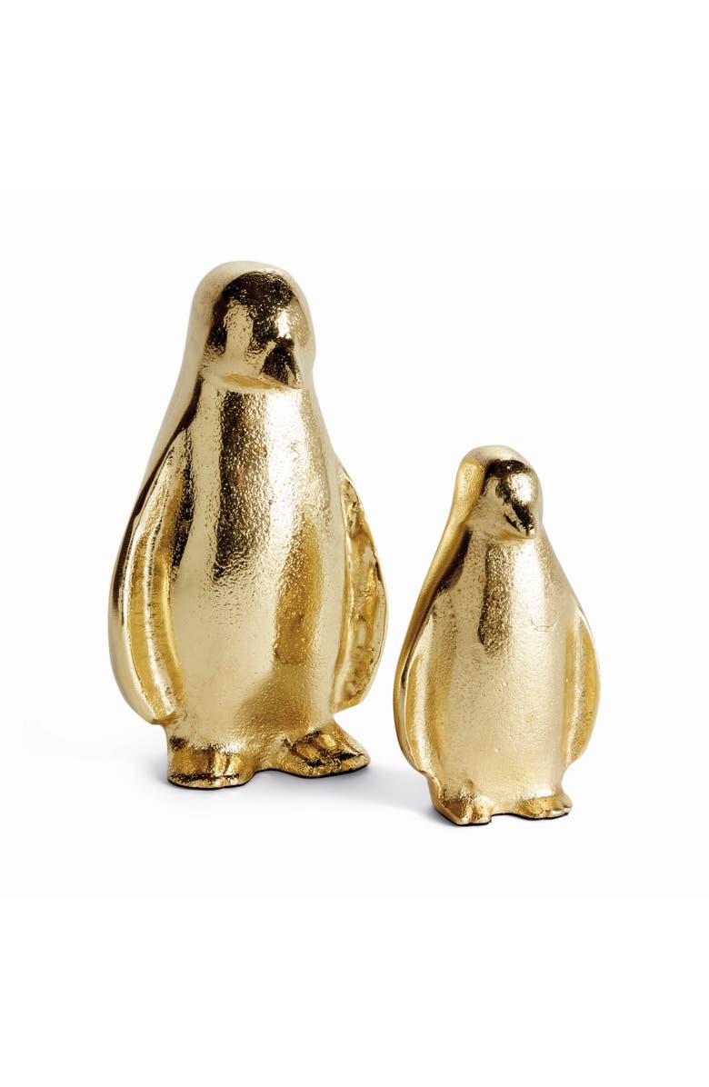 Napa Home & Garden Penguin Pair - Gold Aluminum Sculptures - Set of 2, Main, color, Gold