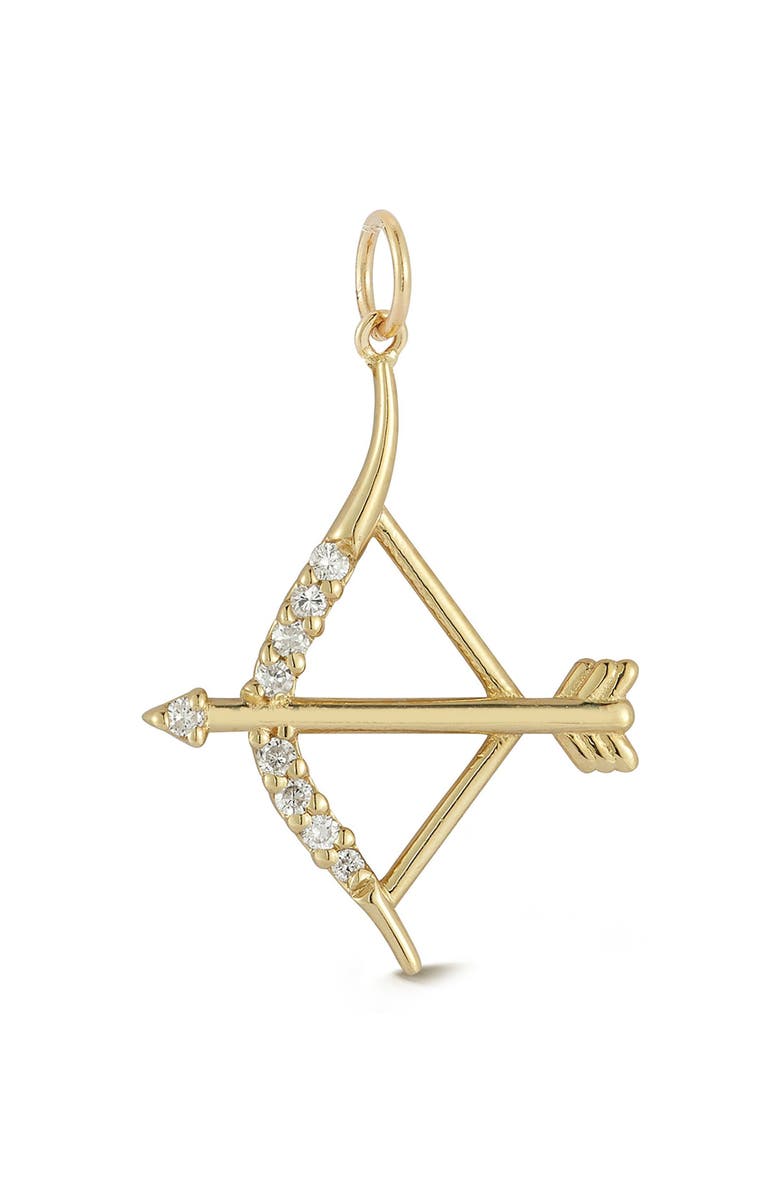 Ember Fine Jewelry 14k Gold Diamond Bow & Arrow Charm, Main, color, Gold