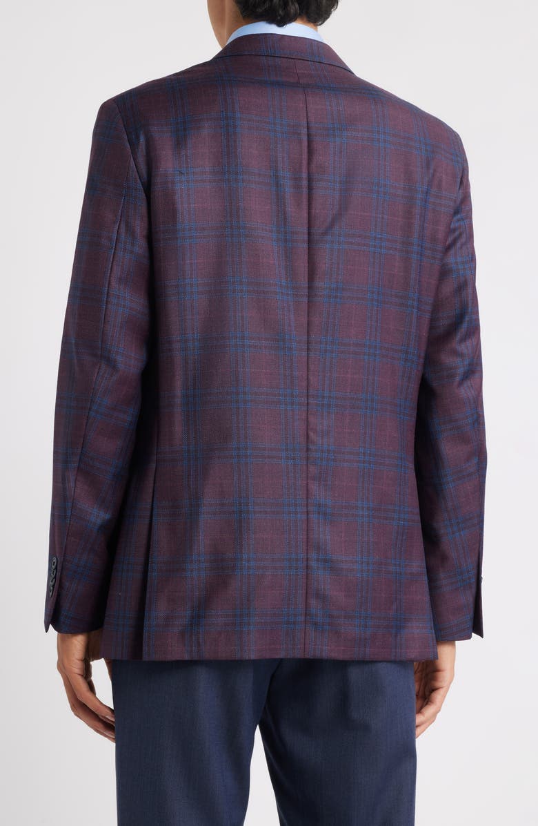 Peter Millar Hyperlight Soft Plaid Wool Sport Coat, Alternate, color, Dark Red