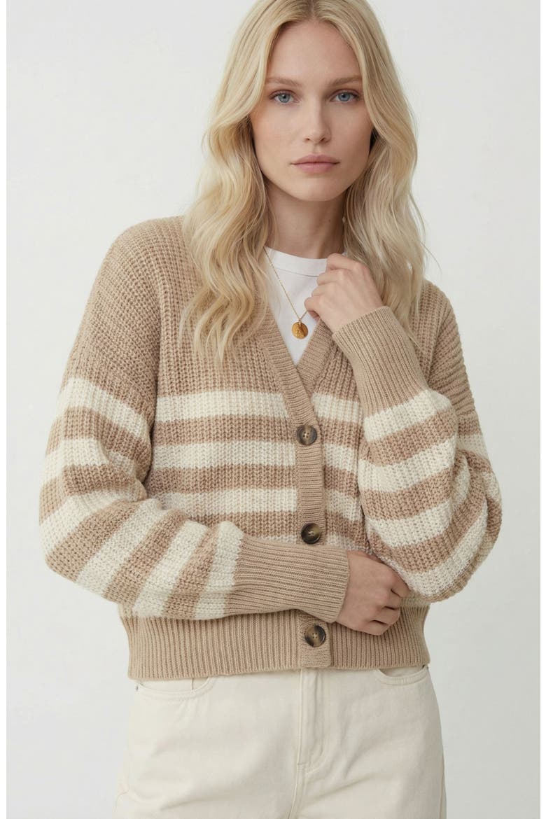 Lea Cardigan, Alternate, color, MOON ROCK STRIPES
