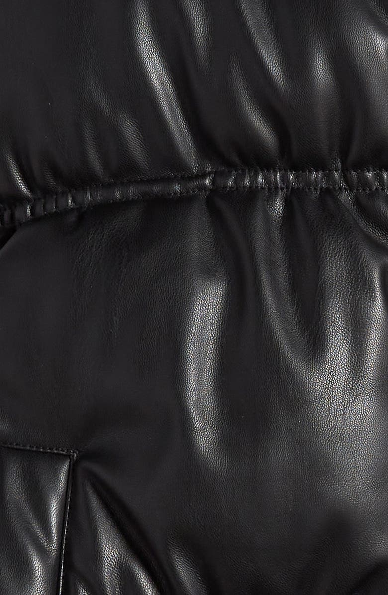 Freshman Crop Faux Leather Puffer Vest, Alternate, color, 