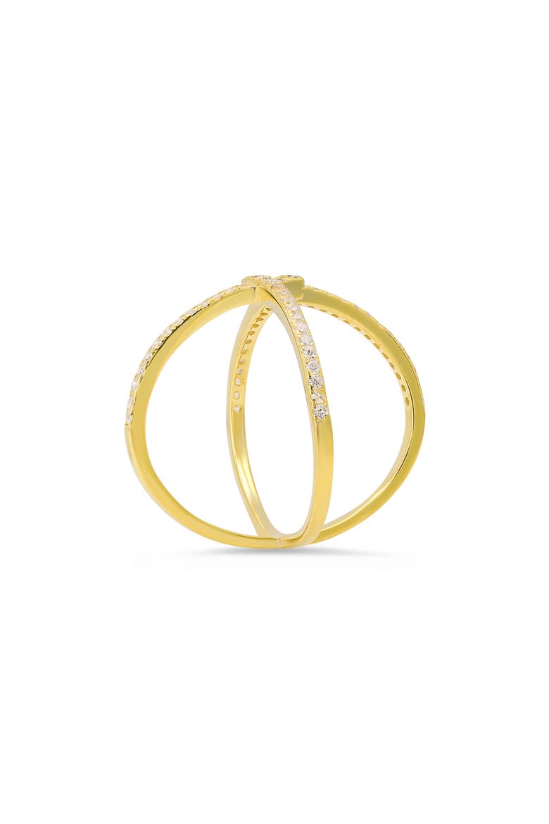 Zigzag Cubic Zirconia Ring, Alternate, color, GOLD