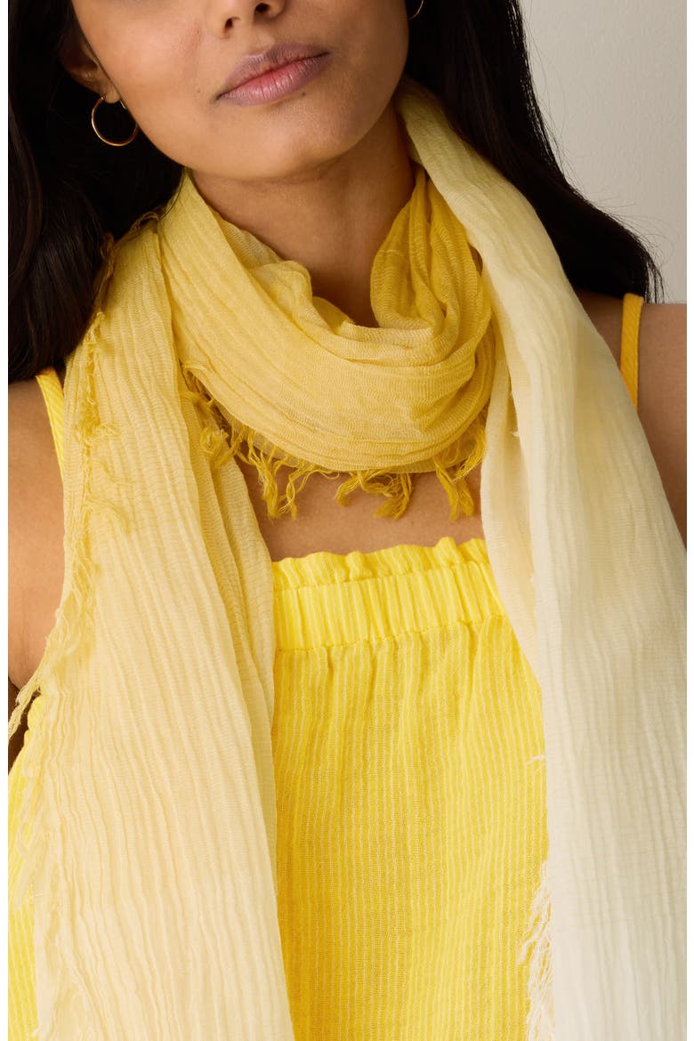 Watercolor Organic Cotton Blend Gauze Scarf, Alternate, color, SOLEIL