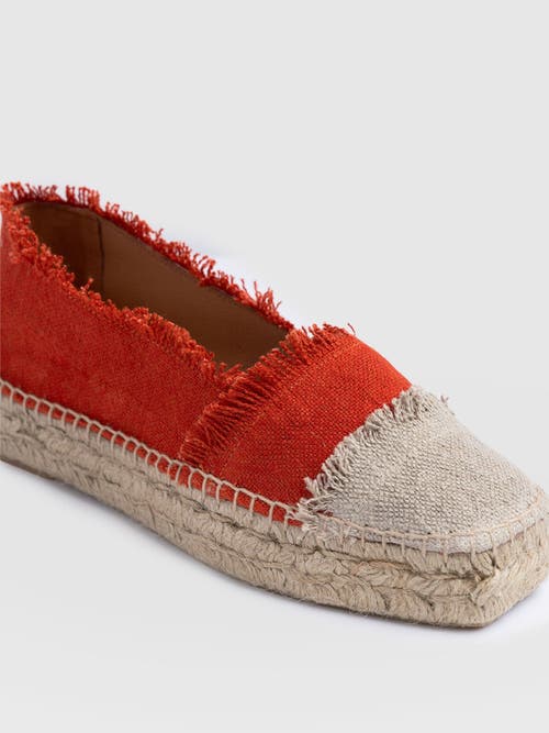 Saint + Sofia Ivy Frayed Espadrille Pumps In Orange