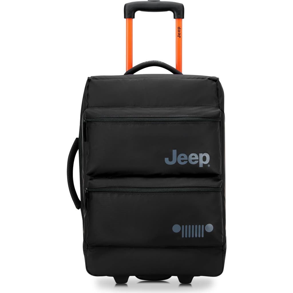 Jeep Js006b 20 Inch Two Wheel Rolling Travel Duffle Bag In Black