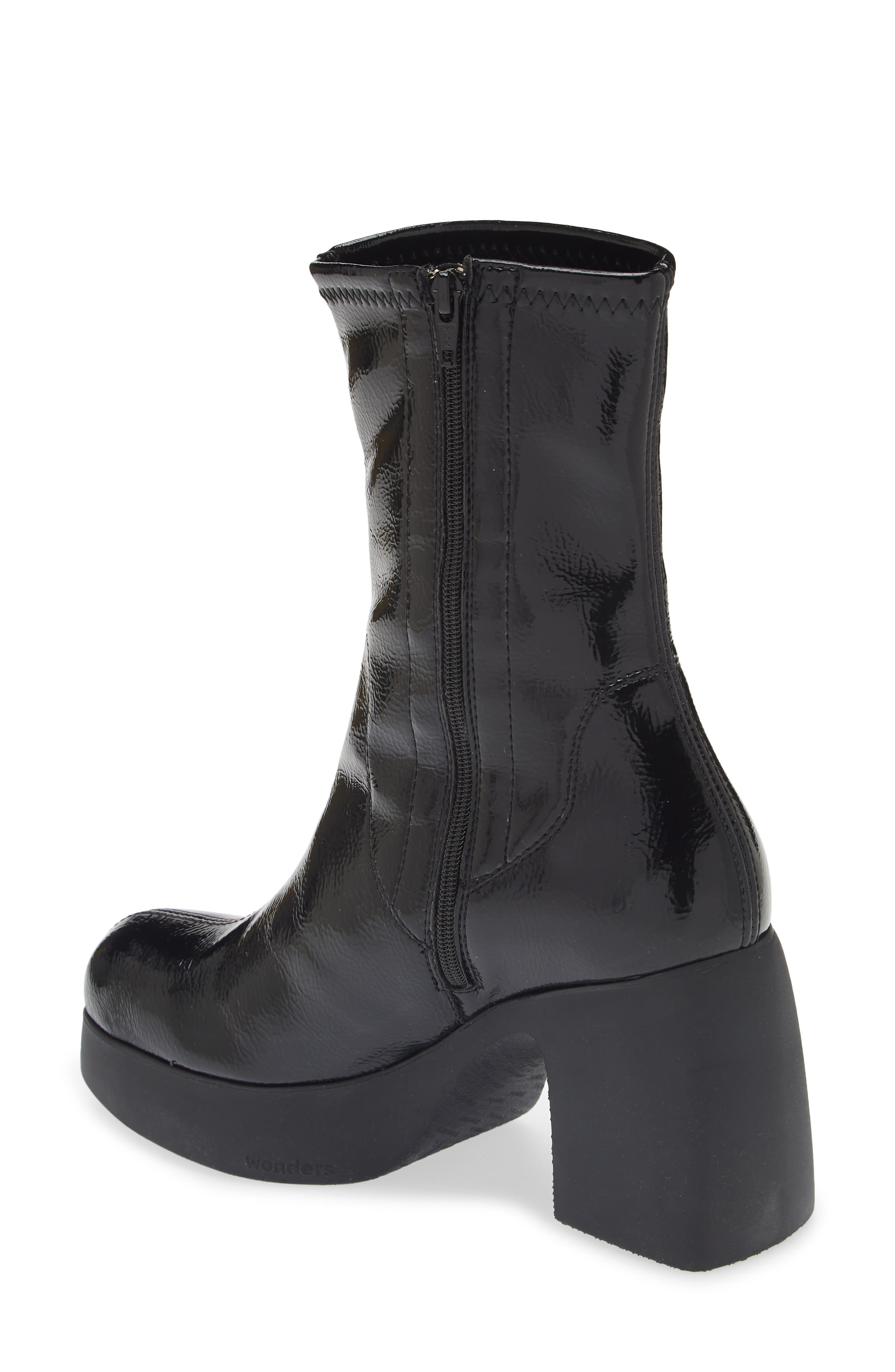 Wonders Platform Bootie, Alternate, color, Black Patent
