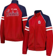 G-III 4HER BY CARL BANKS Women's G-III 4Her by Carl Banks Red St. Louis Cardinals First Place Raglan Full-Zip Track Jacket